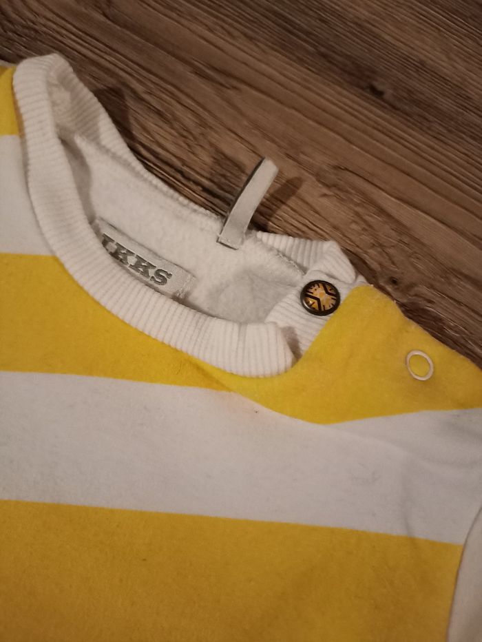 Pull jaune et blanc ikks - photo numéro 3
