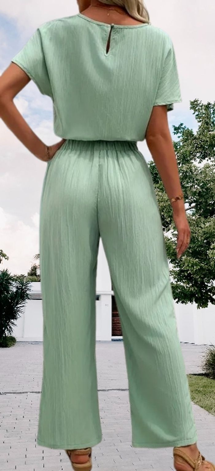 Ensemble pantalon et haut vert femme - photo numéro 2