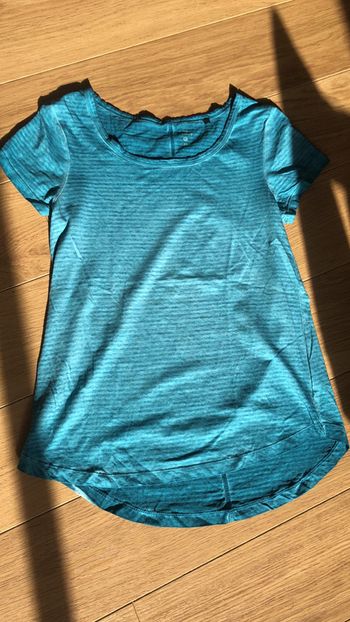 Tee shirt colon rond bleu coton taille XS
