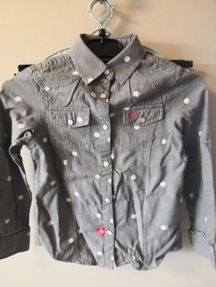 Chemise manches longues à pois