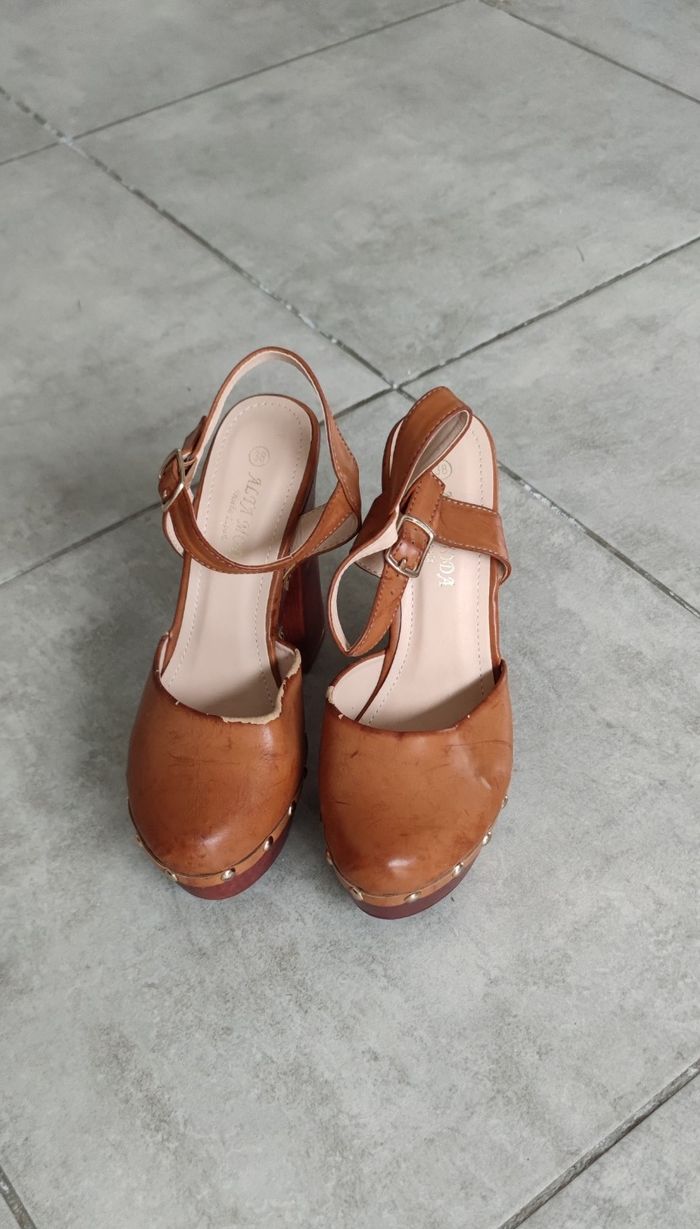 Chaussures à talon Alta Moda taille 38 marron femme - Bon état