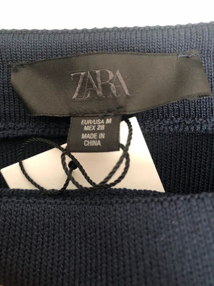 Superbe belle mini jupe en maille taille haute avec ceinture Zara neuve avec étiquette taille M - photo numéro 4