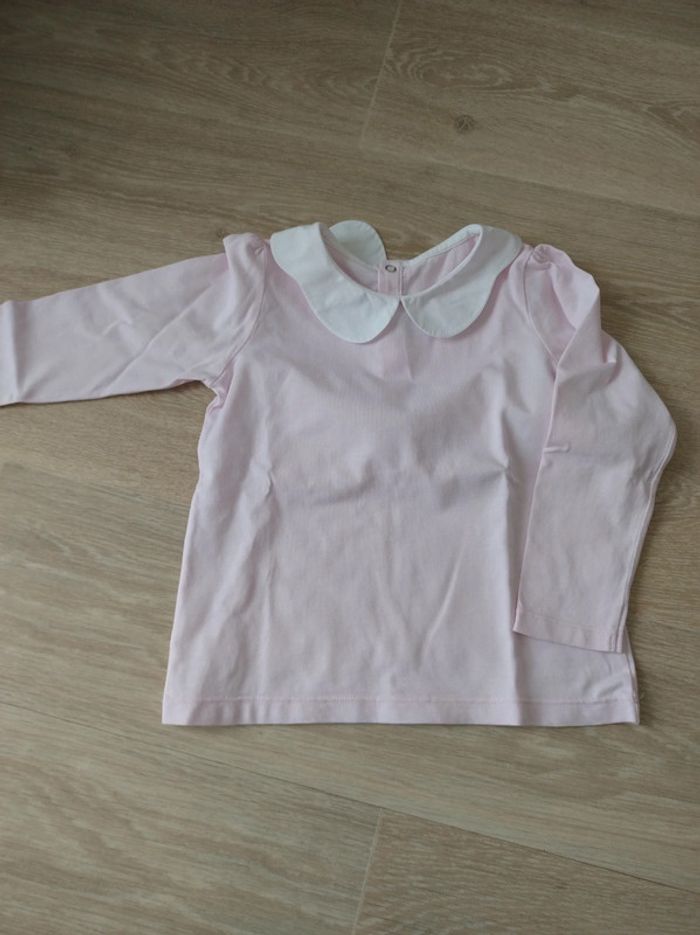 Tee-shirt rose col claudine Jacadi