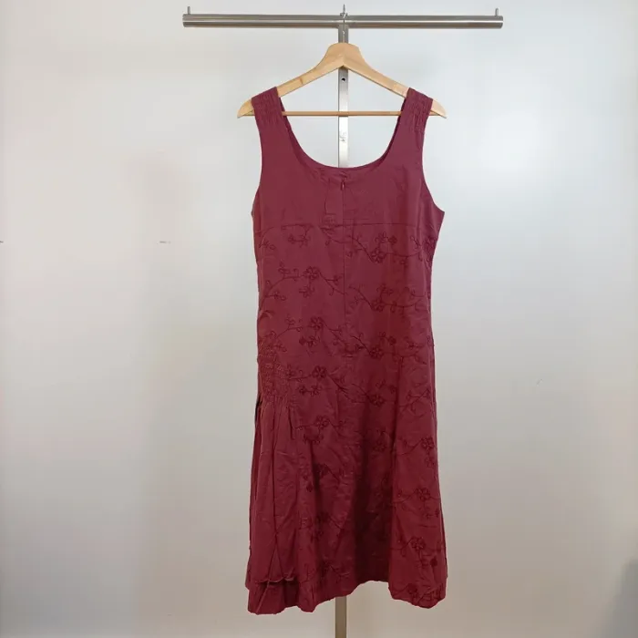 Robe brodée fleurs prune Amarante Plus Taille 42 A826 - photo numéro 5