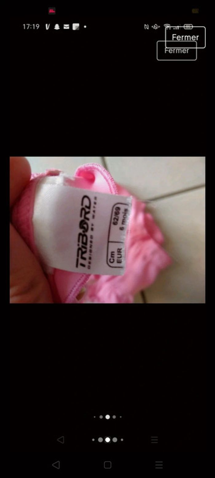 Ensemble Maillot de bain 2 pièces rose. Fille . Tribord
Taille 6 mois - photo numéro 8