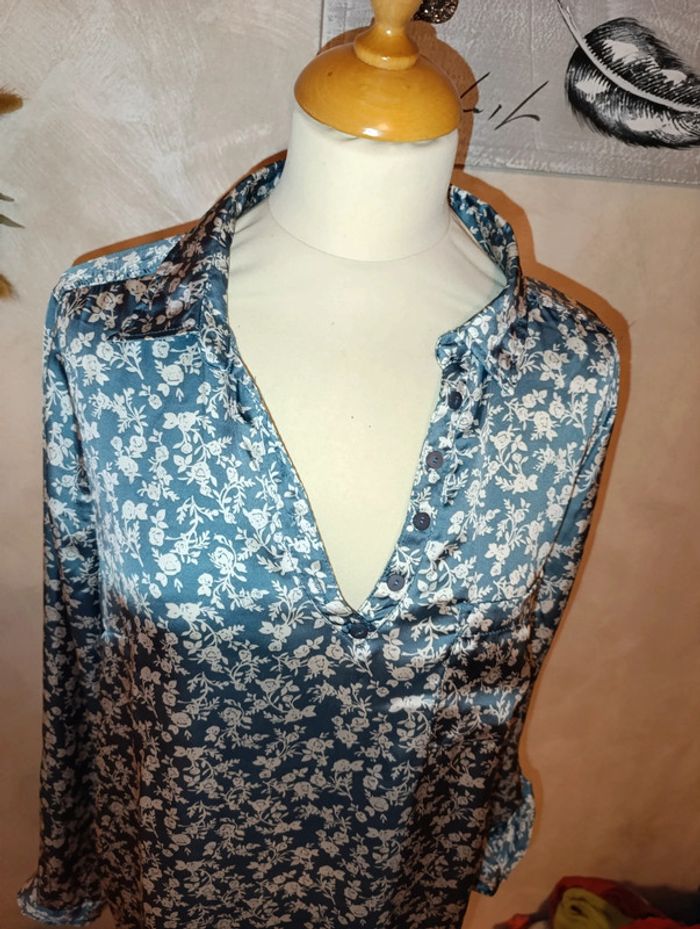 Sublime chemisier en satin Gemo taille 44 - photo numéro 3