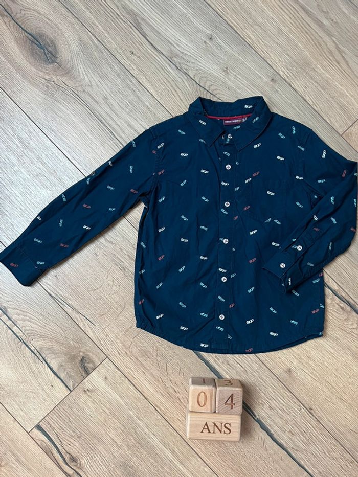 Chemise Sergent Major 4 ans bleu marine/skates