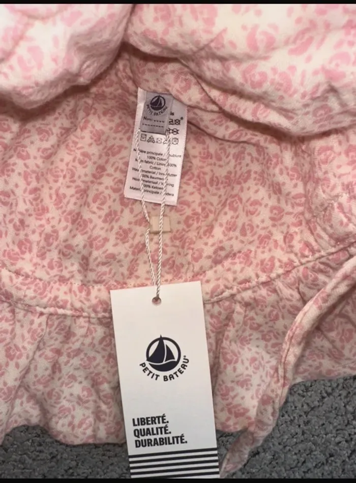 Chapeau/bob/capeline rose motifs fleuris Petit Bateau - photo numéro 2