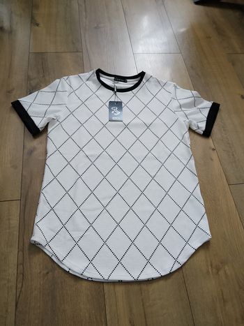 T-shirt blanc et noir pour homme manches courtes XL  MTX