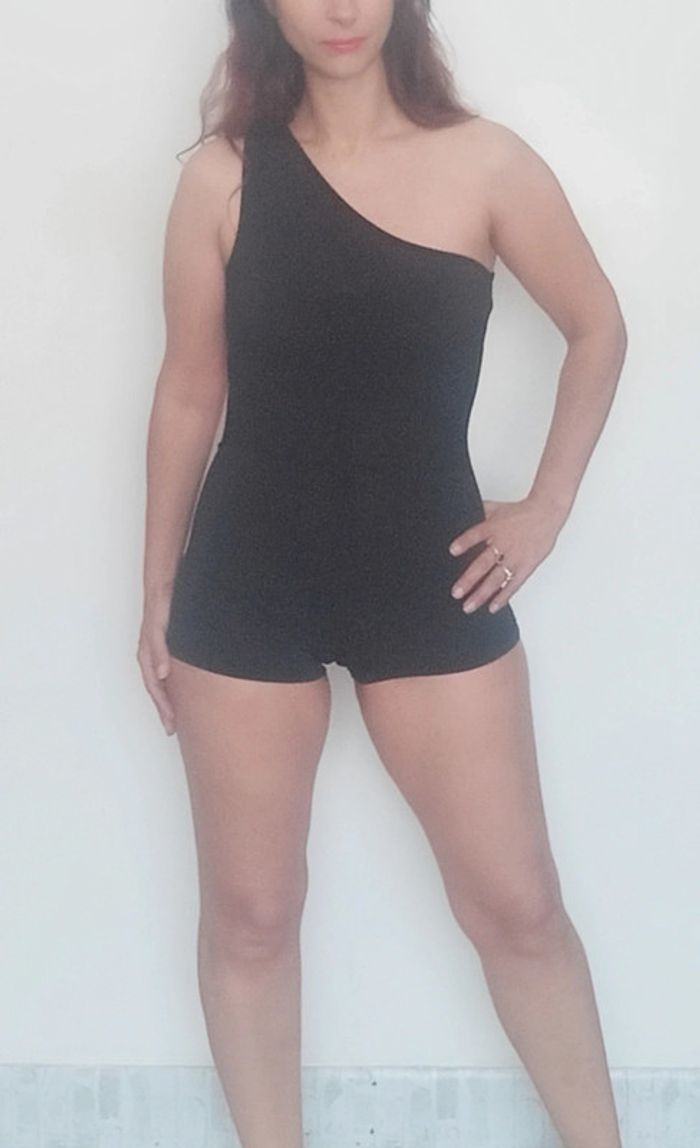 Combishort noir asymétrique dos ouvert TU - photo numéro 7