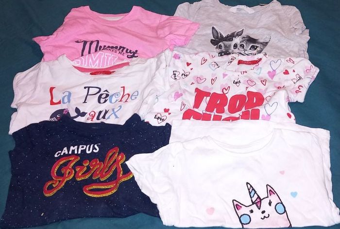 Lot 6 tee shirt fille 2 ans