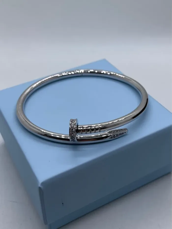 Bracelet jonc argenté taille 19cm - photo numéro 11
