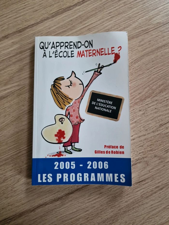 Livre qu'apprend on a l'école maternelle