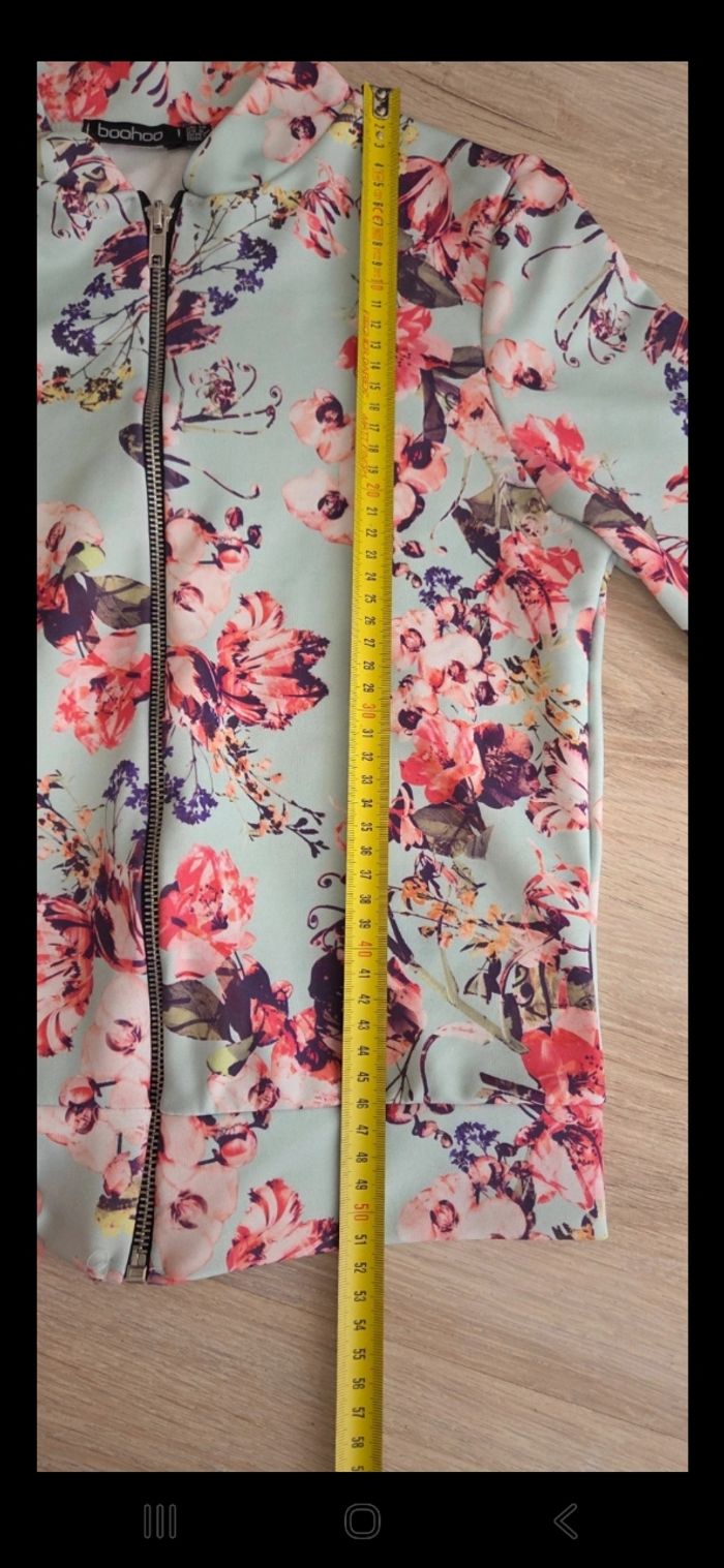 Veste Boohoo taille 38 verte a fleur - photo numéro 8