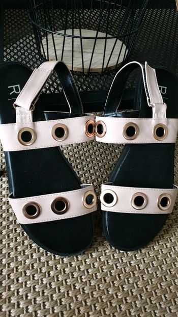 Sandale plates vieux rose