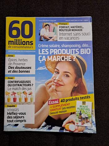 60 millions de consommateurs Juillet-Août 2019