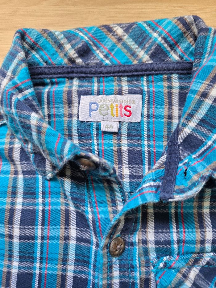CHEMISE MANCHE LONGUE À CARREAUX GARÇON 👦 TAILLE 4ANS MARQUE LA COMPAGNIE DES PETITS - photo numéro 4