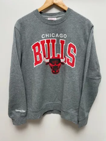 NBA Mitchell & Ness Chicago Bulls grey crewneck mens size Medium