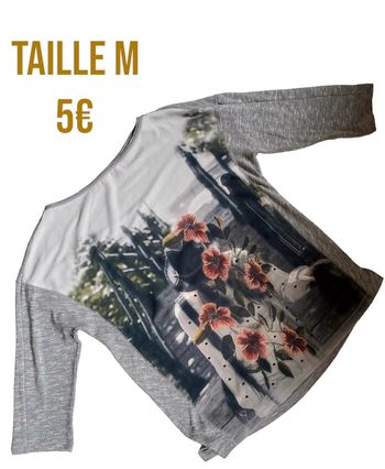Pull gris manches 3/4 s. Oliver taille M