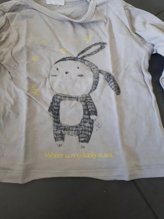 Tee-shirt manches longues Kiabi 9 mois - photo numéro 2