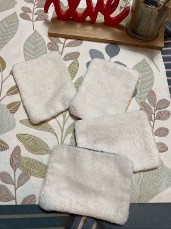 4 lingettes lavables en coton