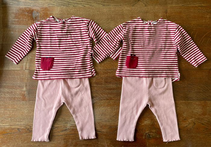 Ensemble jumelles hauts + pantalons Zara 3/6mois