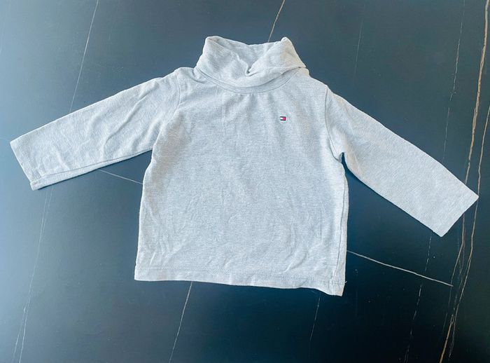 Pull col roulé léger tommy hilfiger logo brodé
