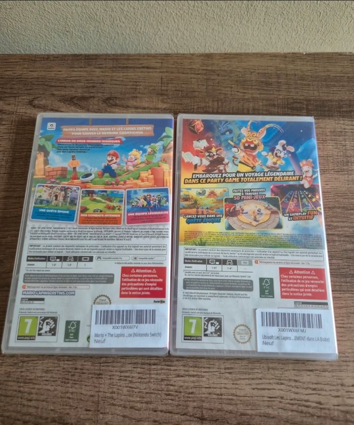 Lot de 2 jeux switch mario + lapins cretins kingdom battle / The lapins cretins party of legends - photo numéro 2