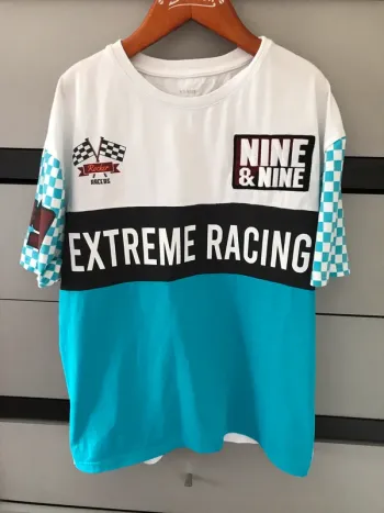 garçon t-shirt manches courtes kiabi 12 ans blanc et turquoise à motifs et broderies