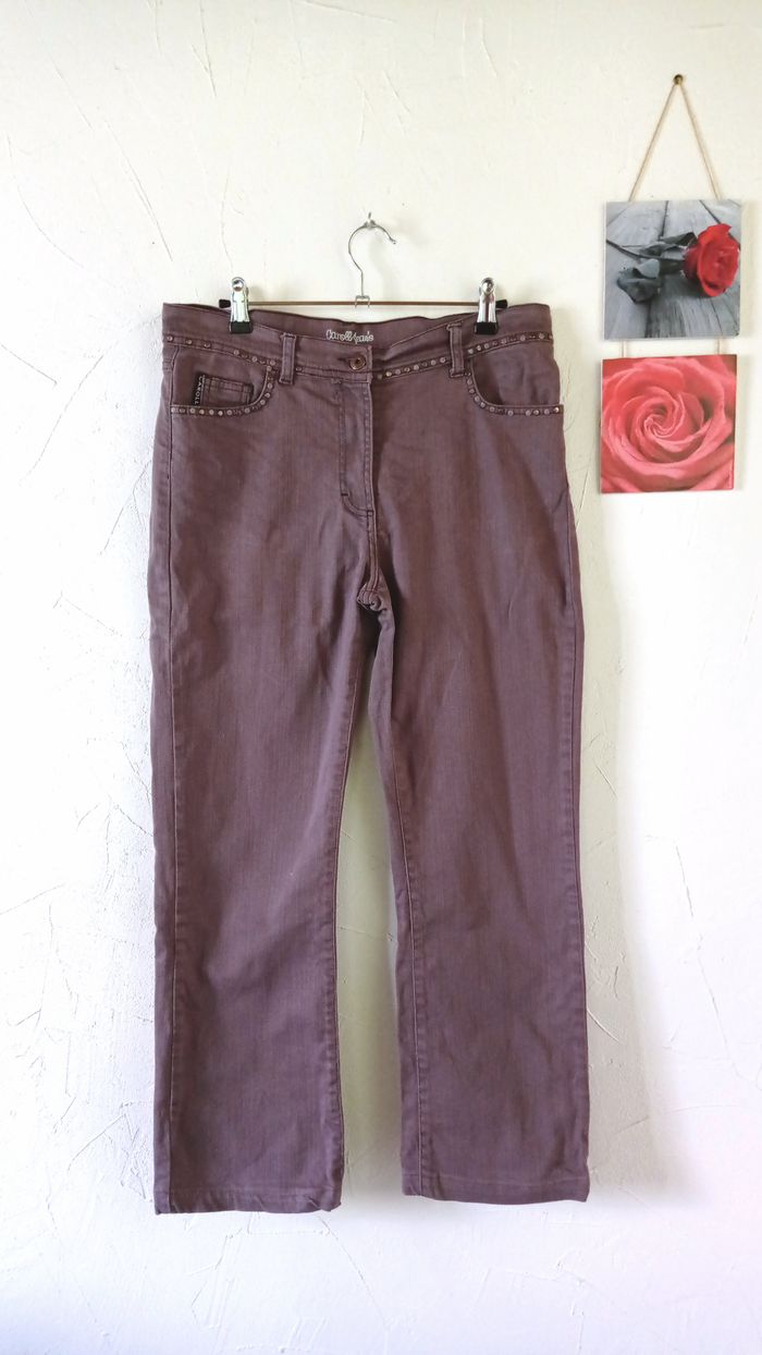 🌸Jean marron, Caroll , taille 42 XL