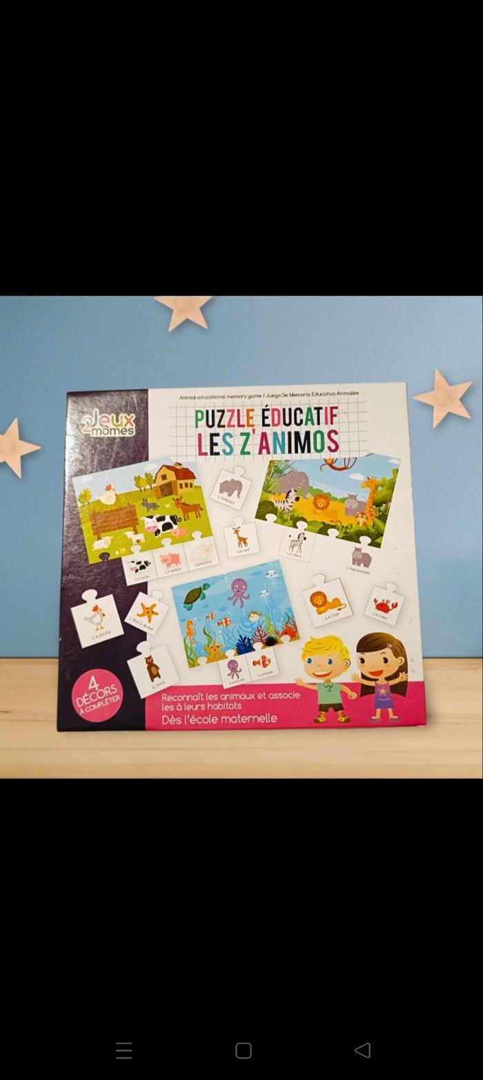 Jeux éducatifs puzzle les z'animos