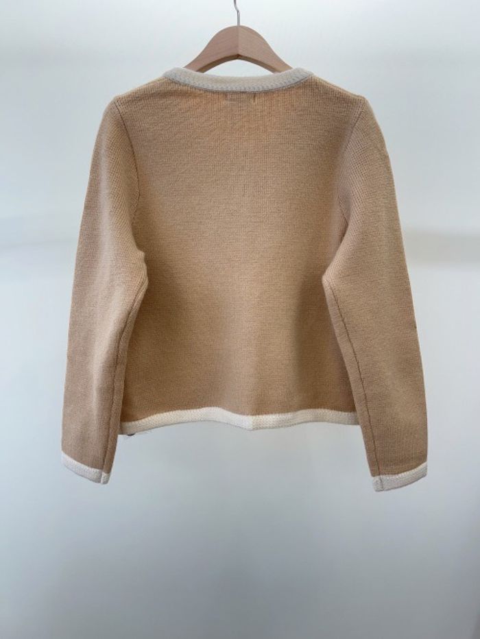 Gilet cardigan beige / camel élégant - photo numéro 3