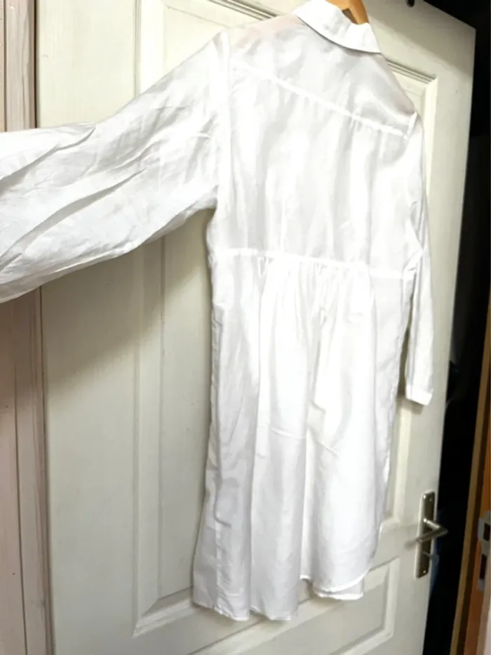 Chemise longue et blanche -coton et soie // ou robe d’été - photo numéro 9