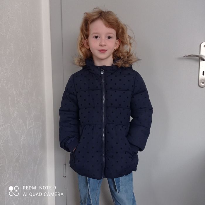 Doudoune marine à pois 6ans - photo numéro 4