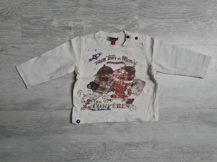 Tee shirt manches longues crème Catimini 12 mois