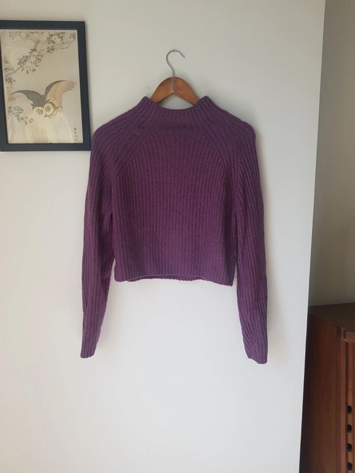 Joli petit pull tricot violet - photo numéro 2
