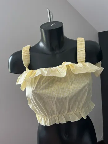 Top vichy jaune M