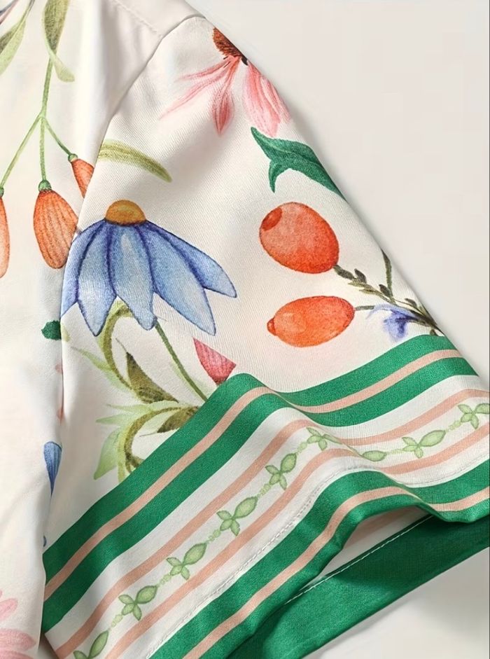 Ensemble chemise short florale Taille M neuf - photo numéro 4