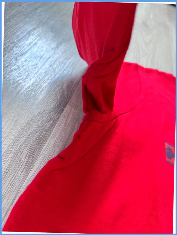 Pull vintage Rouge à motif flocon Taille L - photo numéro 13