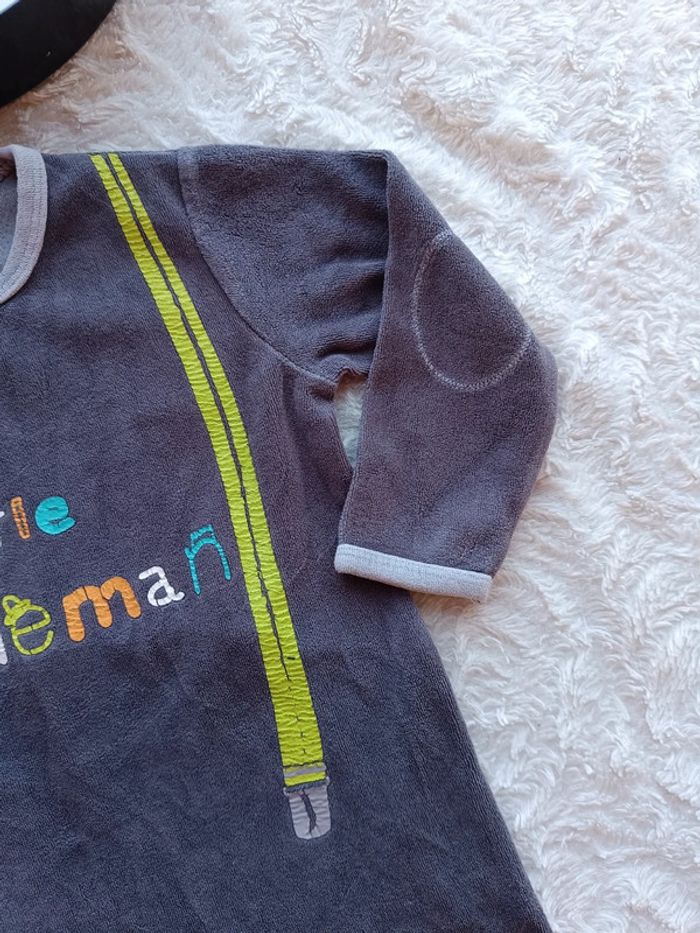 Pyjama grenouillère velours Garçon 24 mois Little gentleman bretelles Gémo - photo numéro 4