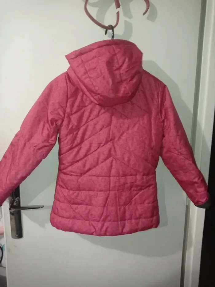 Manteau enfant fille réversible rose et gris foncé - photo numéro 3