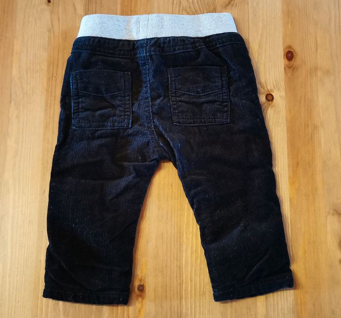 Pantalon velours noir gris Kimbaloo 6 mois - photo numéro 3