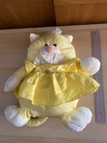 Peluche puffalump fisher price chat jaune chatte 1987