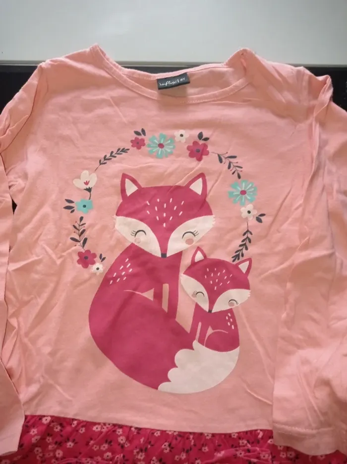 Pyjama avec pantalon pour petite fille avec motif - photo numéro 2