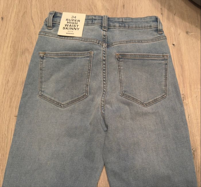 Jean Bershka 34 - Super High Waist Skinny - bleu clair XS - photo numéro 3