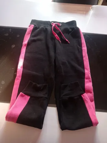 Jogging enfant fille rose et noir