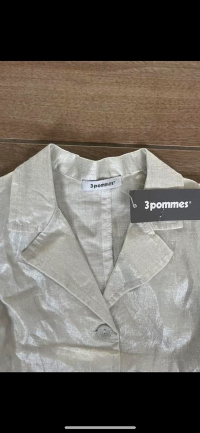 Veste blazer à sequin fête argenté neuf - photo numéro 5