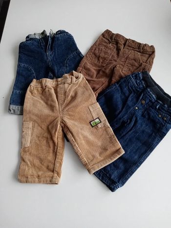 Pantalons x4 T 12 mois