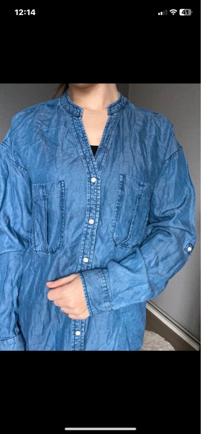 Chemise  bleu c’est beau la vie en taille s - photo numéro 3