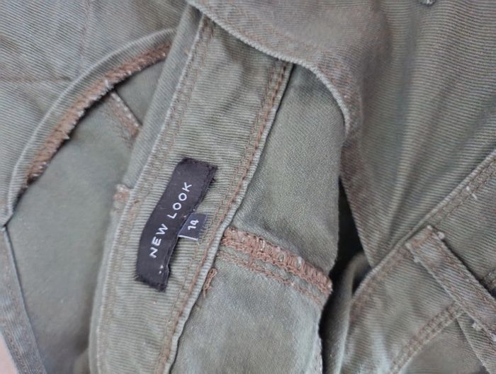 Robe salopette vert kaki matière effet jean 100% coton taille 42 - photo numéro 5